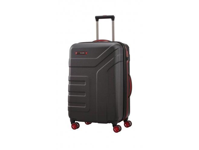 Travelite Vector 4w M cestovní kufr TSA 70 cm 79-91 l Black 