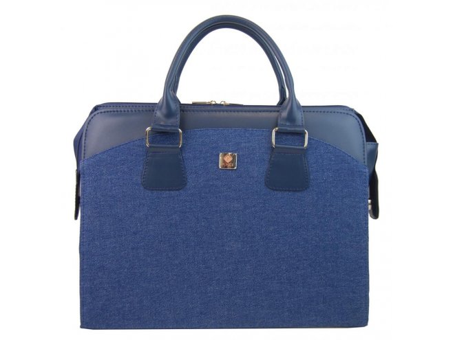 PUNCE LC-01 riflová modrá dámská kabelka pro notebook do 15.6 palce 