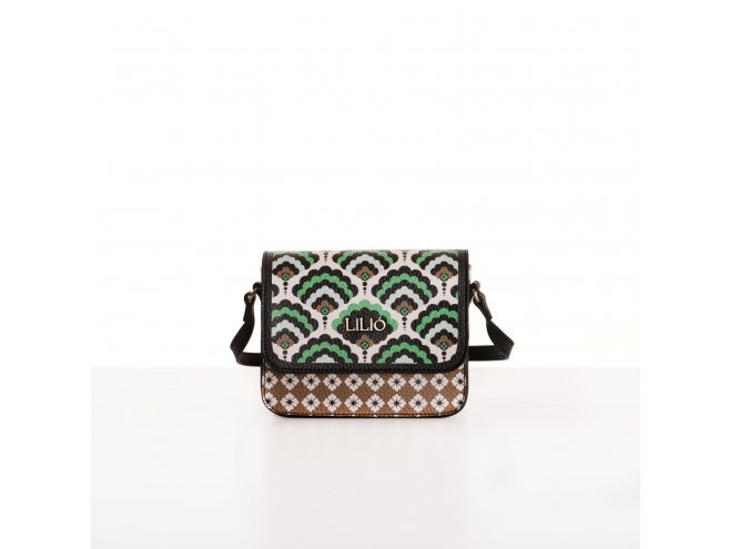 LiLiÓ Clover Mix XS Flap Shoulder Bag luxusní kabelka 18 cm Emerald 