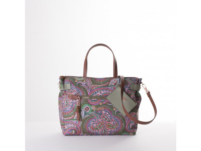 Oilily Helena Paisley Handbag květovaná kabelka 29 cm Cypres 