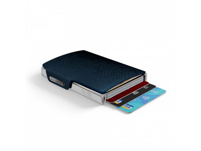 Mondraghi Elegance Cut mini peněženka RFID kůže / hliník Blue 