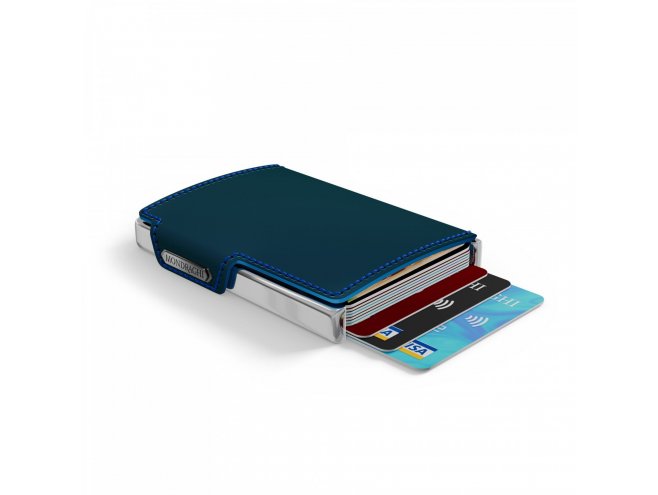 Mondraghi Elegance mini peněženka RFID kůže / hliník Blue 