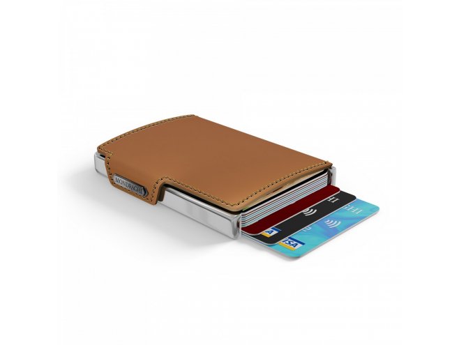 Mondraghi Elegance mini peněženka RFID kůže / hliník Caramel 