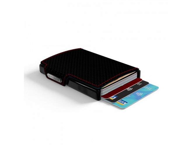 Mondraghi Racing mini peněženka RFID kůže / hliník Carbon 