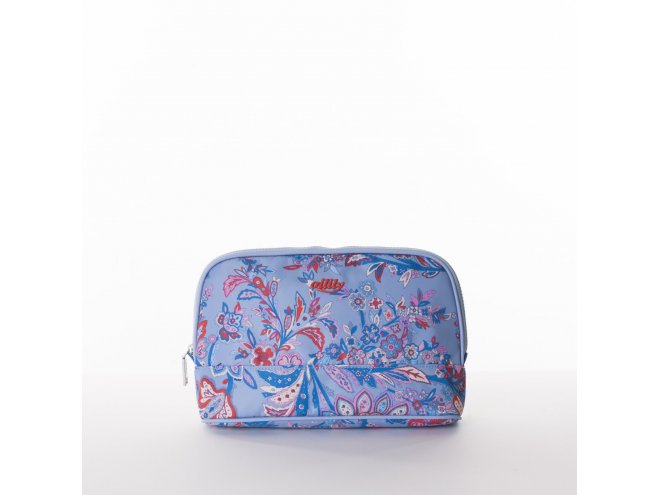 Oilily Flower Festival M Cosmetic Bag kosmetická taštička 26,5 cm Dusk Blue 