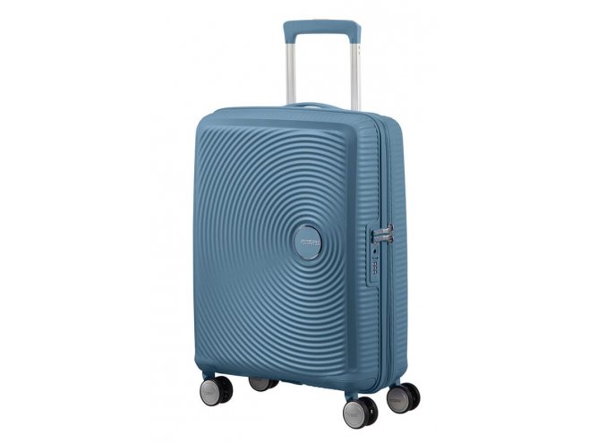 American Tourister Soundbox 55/20 TSA EXP palubní kufr Stone Blue 
