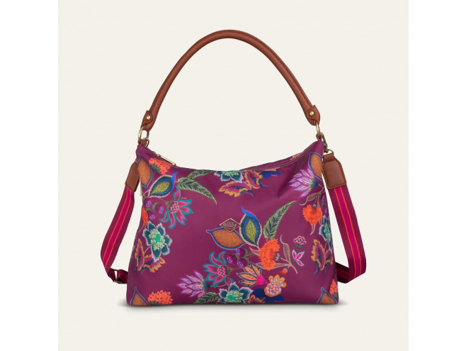 Oilily Sonate M Shoulder Bag květovaná kabelka 33 cm Raspberry 