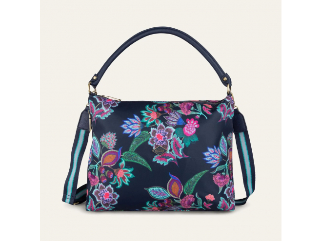 Oilily Sonate M Shoulder Bag květovaná kabelka 33 cm Blue Iris 