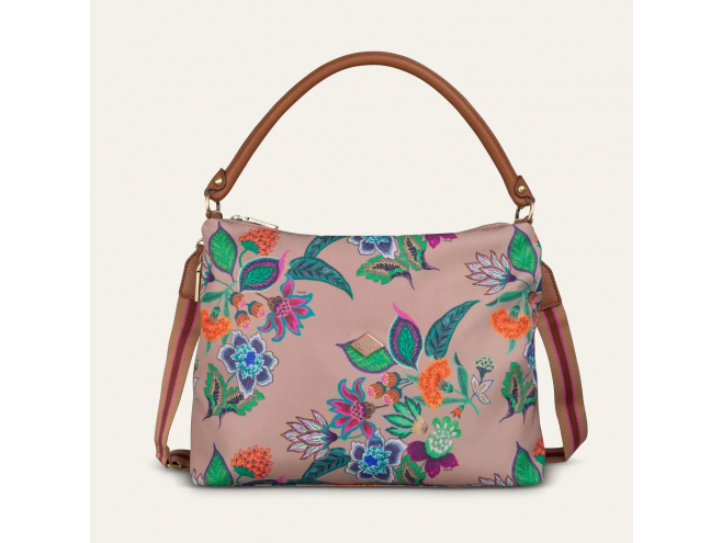Oilily Sonate M Shoulder Bag květovaná kabelka 33 cm Walnut 