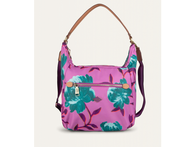 Oilily Peony M Shoulder Bag květovaná kabelka 27 cm Violet 